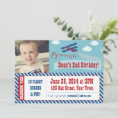 レトロ飛行機パーティーの招待状 招待状 (スタンド正面)