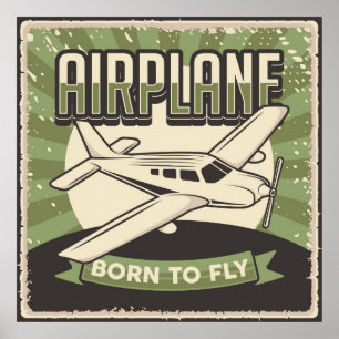 レトロ飛行機ポスター ポスター