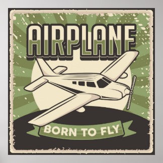 レトロ飛行機ポスター ポスター