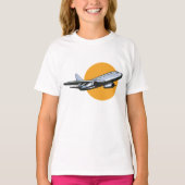レトロ飛行機ヴィンテージジェット旅行アートデザイン Tシャツ (正面)