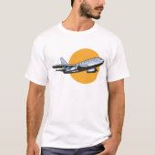 レトロ飛行機ヴィンテージジェット旅行アートデザイン Tシャツ (正面)