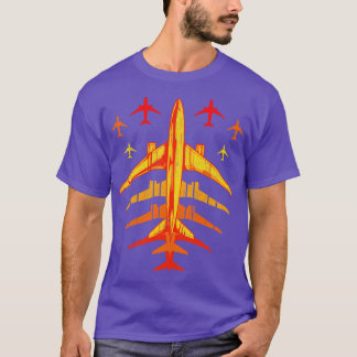 レトロ飛行機ヴィンテージパイロット飛んでいる1 Tシャツ