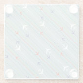 レトロ飛行機模様大理石ガラスコースター ガラスコースター (裏面)