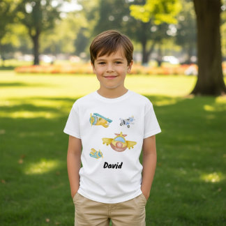 レトロ飛行機水カスタマイズ色名 Tシャツ