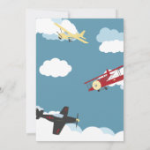 レトロ飛行機飛行機第1誕生日飛行機 招待状 (裏面)