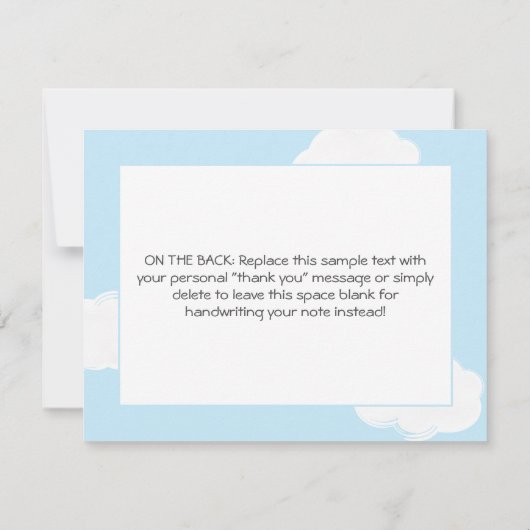 レトロ飛行機飛行機赤ちゃんシャワー サンキューカード (裏面)