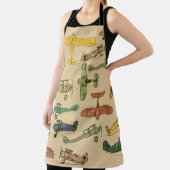 レトロ飛行機：ひび割れたヴィンテージパターン。 エプロン (インサイチュ)