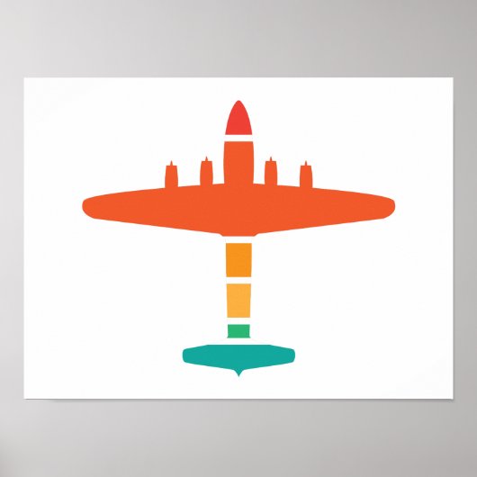 レトロ飛行機 ポスター (正面)