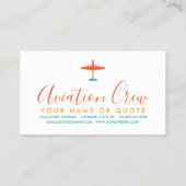 レトロ飛行機 名刺 (裏面)