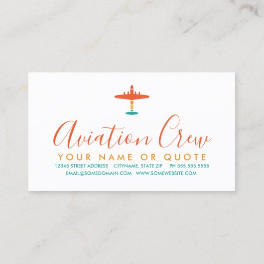 レトロ飛行機 名刺 (裏面)