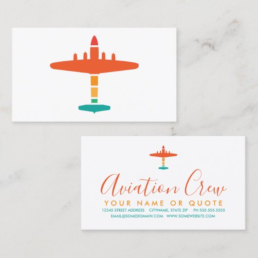 レトロ飛行機 名刺 (正面/裏面)