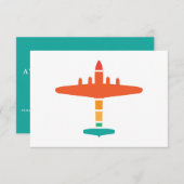 レトロ飛行機 招待状 (正面/裏面)