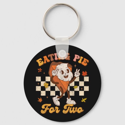 レトロ食べのカボチャの2つの感謝祭のプリプレグのためのパイ キーホルダー (正面)