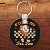 レトロ食べのカボチャの2つの感謝祭のプリプレグのためのパイ キーホルダー (正面)