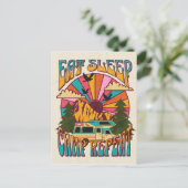 レトロ食べスリープキャンプリピート ポストカード (スタンド正面)