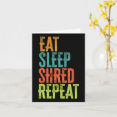 レトロ食べスリープシュレッドリピーススノーボーディングサーフィン カード (黄色い花)