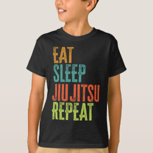 レトロ食べスリープジウ実繰り返し武術アートスビー Tシャツ