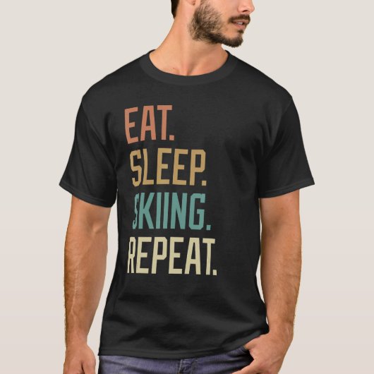 レトロ食べスリープスキーリピートヴィンテージ Tシャツ (正面)
