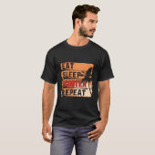 レトロ食べスリープスクーターおもしろいリピート恋人 Tシャツ (正面フル)