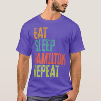 レトロ食べスリープハミルトンリピートオリジナルロ Tシャツ