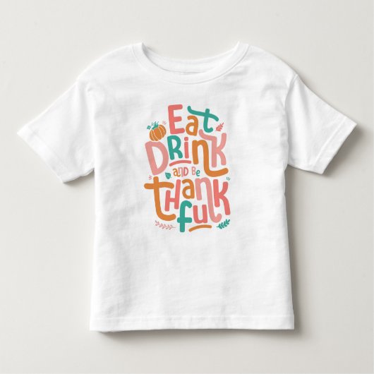 レトロ食べドリンクと感謝の幸せな感謝祭 トドラーTシャツ (正面)