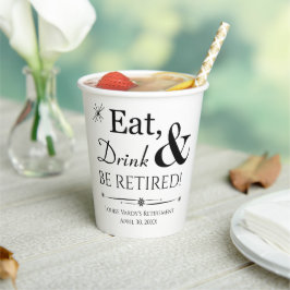 レトロ食べドリンクとBe退職した Retirementパーティー 紙コップ