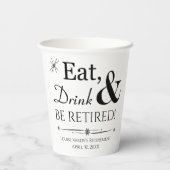 レトロ食べドリンクとBe退職した Retirementパーティー 紙コップ (裏面)