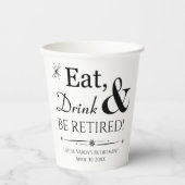 レトロ食べドリンクとBe退職した Retirementパーティー 紙コップ (正面)