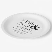 レトロ食べドリンク&ビー50回50誕生日 ペーパープレート (アングル)