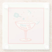 レトロ食べ、ディンク、ビーメリークルのクリスマス ガラスコースター (裏面)