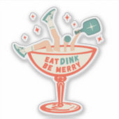 レトロ食べ、ディンク、ビーメリークルのクリスマス シール (正面)