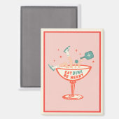 レトロ食べ、ディンク、ビーメリークルのクリスマス マグネット (正面/裏面)