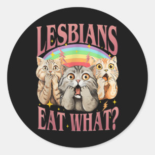 レトロ食べLgbt何キャットレズビアンプライド月等 ラウンドシール