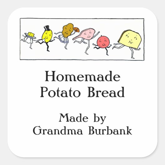 レトロ食品カスタムベーキングまたは缶詰シール スクエアシール (正面)