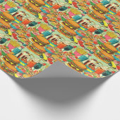 レトロ食品漫画イラストレーション ラッピングペーパー (角)