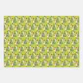 レトロ飾雪だるまツリーforクリスマス ラッピングペーパーシート (正面3)