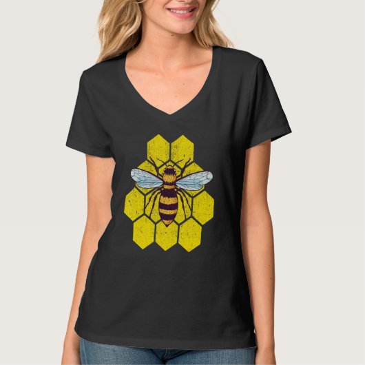 レトロ養蜂家の養蜂(昆虫)マルハナバチヴィンテージ救 Tシャツ (正面)