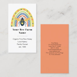 レトロ養蜂家アピラオーガニックーハニービーレインボー 名刺