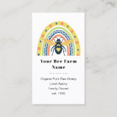 レトロ養蜂家アピラオーガニックーハニービーレインボー 名刺 (正面)
