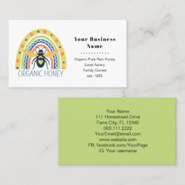 レトロ養蜂家アピラオーガニックーハニービーレインボー 名刺