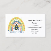 レトロ養蜂家アピラオーガニックーハニービーレインボー 名刺 (正面)