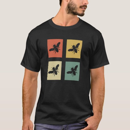 レトロ養蜂自然巣巣蜂巣昆虫蜂 Tシャツ (正面)