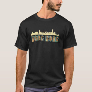 レトロ香港スカイライン ビンテージシティスケープ 香港 Tシャツ