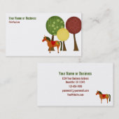 レトロ馬と木の名刺 名刺 (正面/裏面)