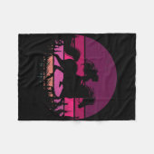 レトロ馬術女馬ヴィンテージ女児乗馬 フリースブランケット (正面(横))