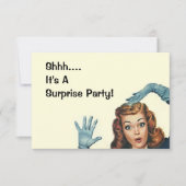 レトロ驚きパーティーおもしろい表現ヴィンテージスタイル 招待状 (正面)