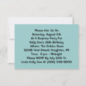 レトロ驚きパーティーおもしろい表現ヴィンテージスタイル 招待状 (裏面)