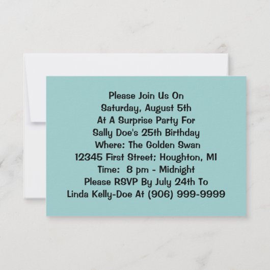 レトロ驚きパーティーおもしろい表現ヴィンテージスタイル 招待状 (裏面)