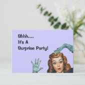 レトロ驚きパーティーおもしろい表現ヴィンテージスタイル 招待状 (スタンド正面)