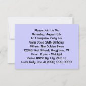 レトロ驚きパーティーおもしろい表現ヴィンテージスタイル 招待状 (裏面)